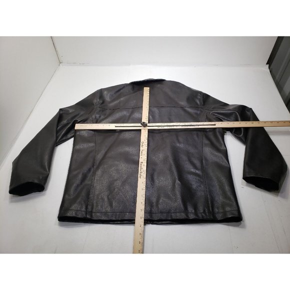 U. S. Polo Assn. Mens Faux Leather Jacket Quilted Lining Pockets Brown Size XL - Picture 13 of 15